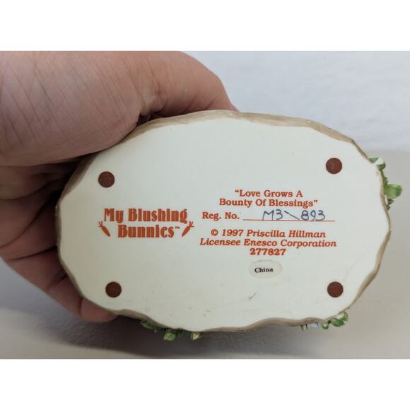 My Blushing Bunnies Love Grows a Bounty of Blessings Enesco Rabbit Figurine Fall - Picture 5 of 7